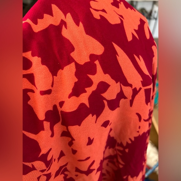 Soft Surroundings Marcella Maxi Boho Coral Red and Pink Floral Swing Dress, S - Picture 11 of 11